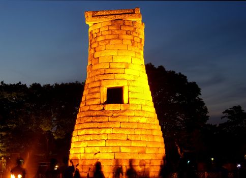 Cheomseongdae, the oldest astronomical observatory in Asia. Kyeongju, South Korea.