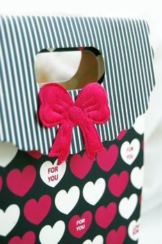 gift box with hearts and bow