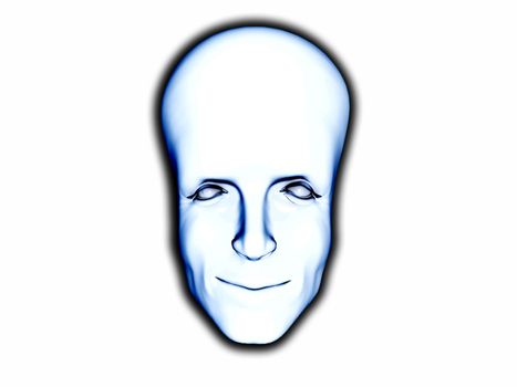 Conceptual big brained smart mans face.


