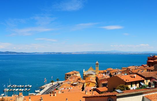 View Of The Harbor  Porto San Stefano From Tiled Roofs
