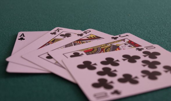 A club flush with aces high