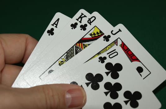 Great hand with ace high straight 
