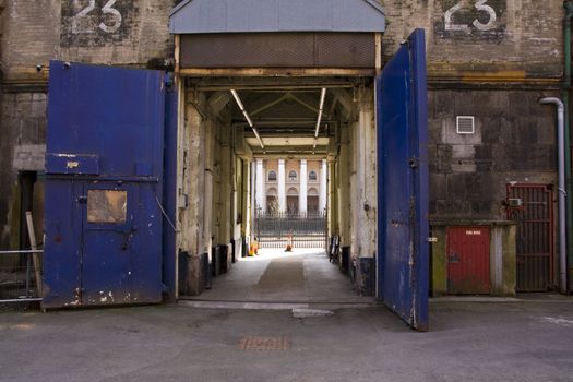 Inner doors of Crumlin Road jail in Belfast looking out to the Crumlin Road courthouse