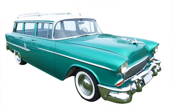 1955 Chevrolet Belair Wagon isolated with clipping path    