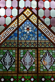 Beautiful stained glass window quit a piece of art