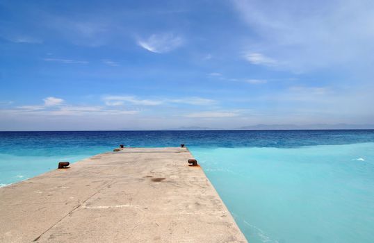 Stone jetty in the Mediterranean Sea