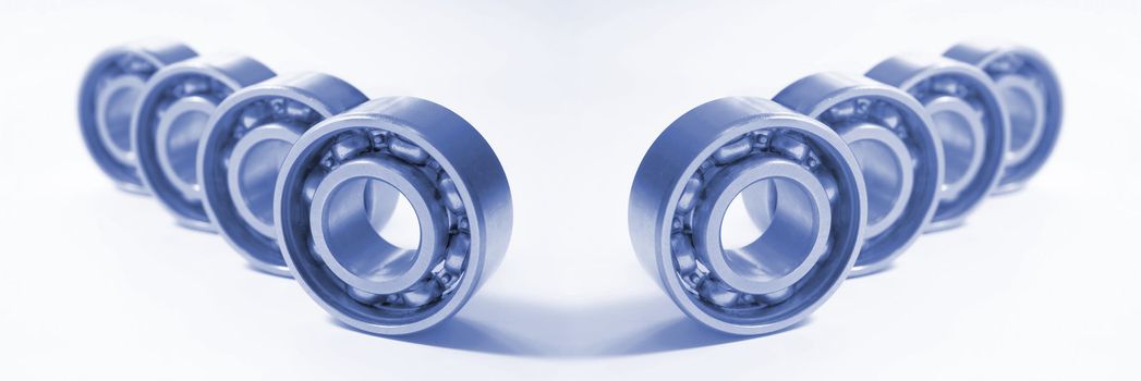 Bearings. The photo is made by close up and colorized dark blue colour.