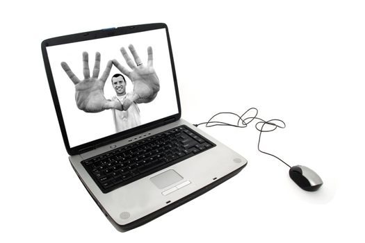 Portable Pc over white background