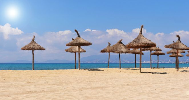 Beach of Palma de Majorque, island near Spain in Europe