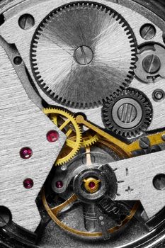 Photo of the mechanism of a watch