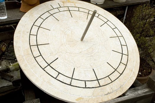 Old, Chinese sun clock in Lijiang town, Yunnan province, China.