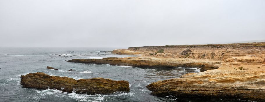 Panoramic View of a rocky coast, Montana de Oro State Park, California