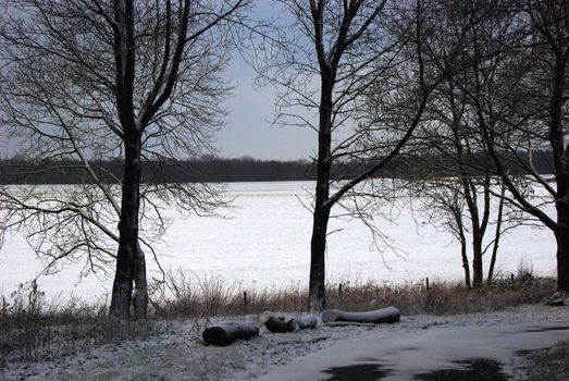 A snow covered field in Kent february 2009