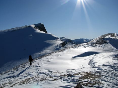 The main Caucasian ridge; rocks; a relief; a landscape; a hill; a panorama; high mountains; snow peaks; 