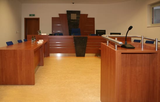 Modern court house building interior, Czech republic