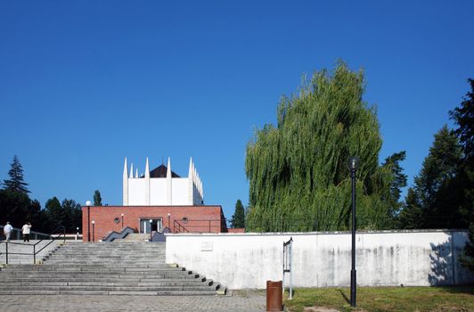 Building of crematorium near central graveyard in Brno