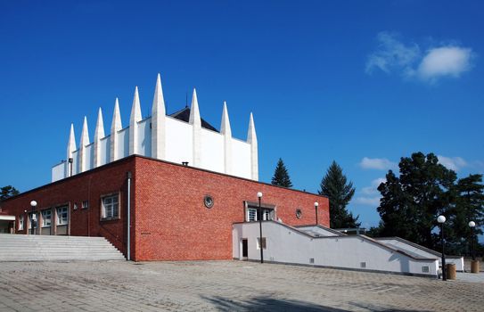 Building of crematorium near central graveyard in Brno