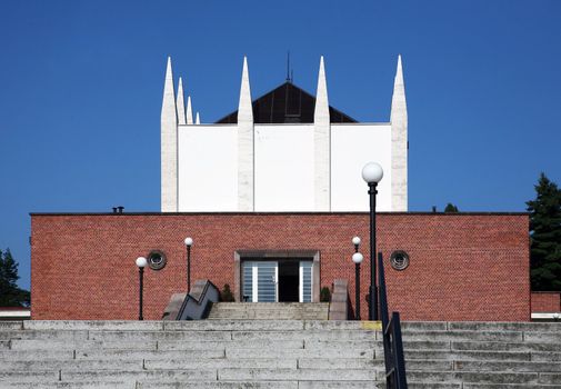 Building of crematorium near central graveyard in Brno