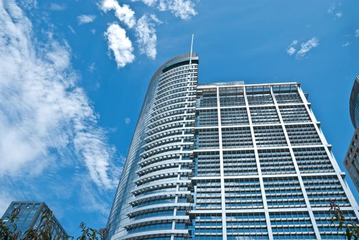 City business buildings under the sky