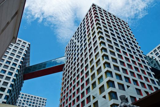 City business buildings under the sky