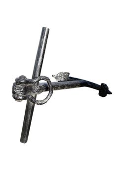 old historic anchor isolated on white with clipping path