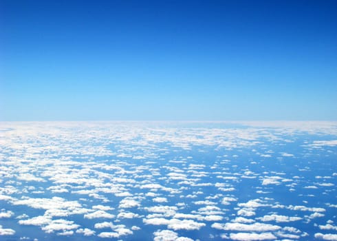 Taken from the flight deck of an airliner over the Caribbean Sea at 38000 ft.