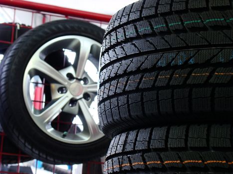 Winter tires display