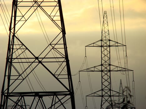 Power lines across the island of Montreal.