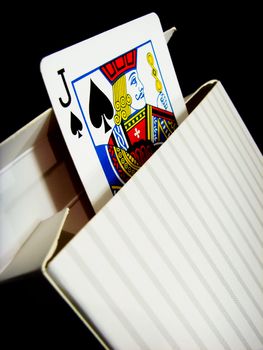 Jack of spades in a box