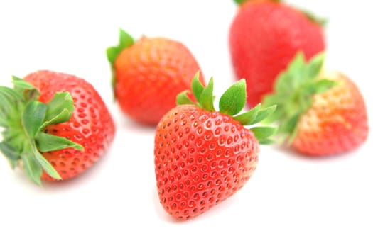 strawberries on white background