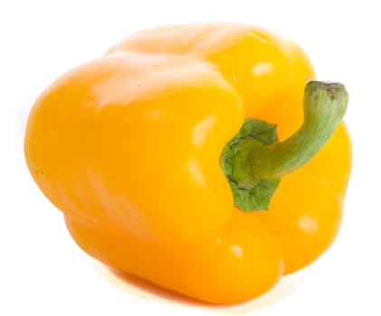 close-up yellow pepper, isolated on white