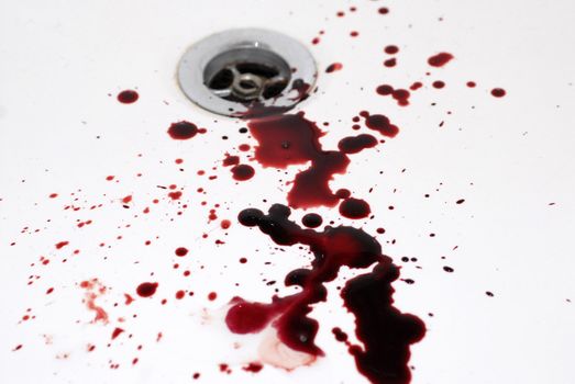 human blood in a bathroom: suicide in a tub