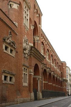 Museum in Toulouse, famous architecture in red bricks