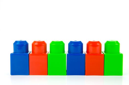 Building blocks isolated against a white background