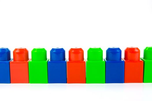 Building blocks isolated against a white background