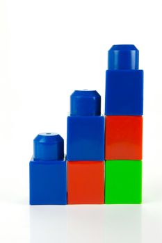 Building blocks isolated against a white background