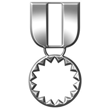 3d silver medal of honour isolated in white