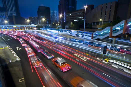 traffic lights in motion blur