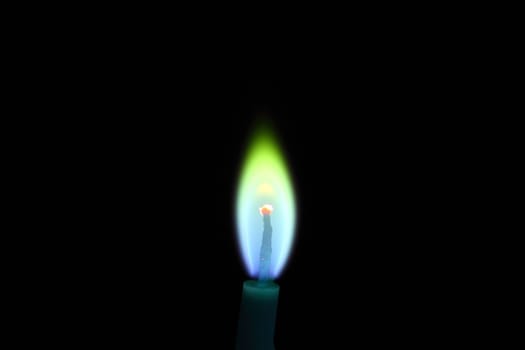 green candle flame