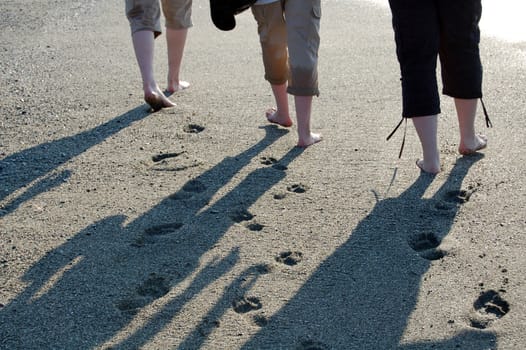 walking down the beach