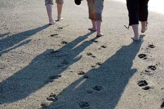 walking down the beach