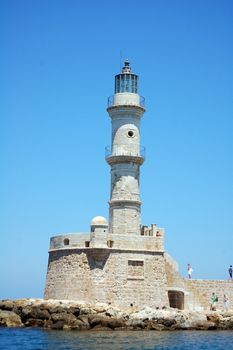 lighthouse in the old port of chania