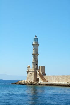 lighthouse in the old port of chania