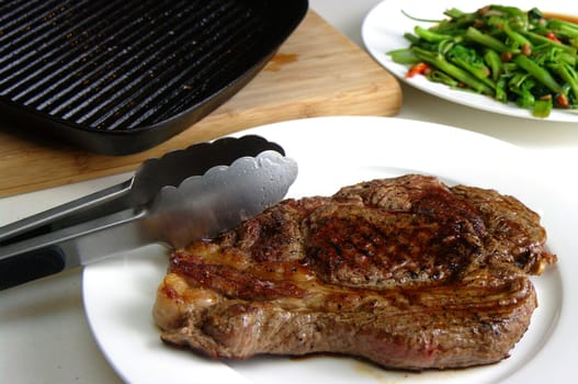 Freshly Grilled Eye Fillet Steak. Studio shot with diffuse, oblique lighting.