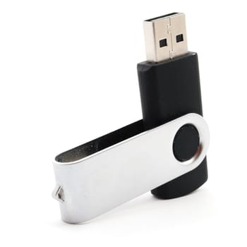usb stick or flash drive showing data concept on white background