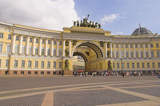 General Army Staff Building in Saint Petersburg, Russia. Classicism-epoch style.