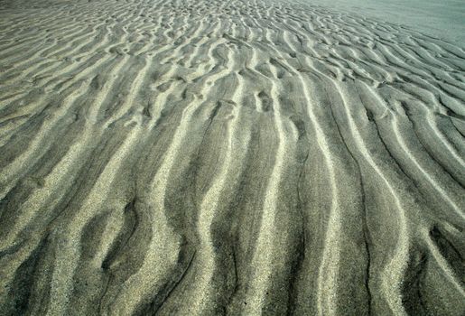 wave washed sand ripples on a beach