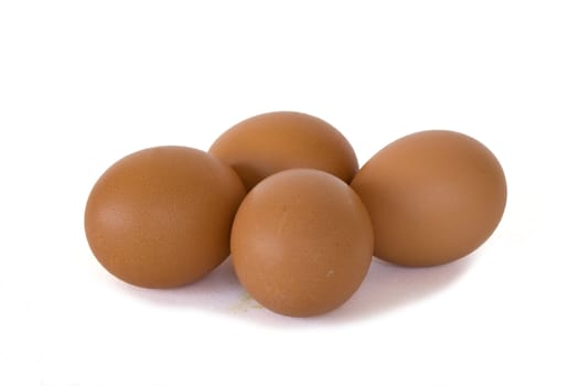 Several hen eggs in isolated over white