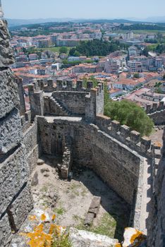 Ancient walls in a Castle, Leiria Portugal.