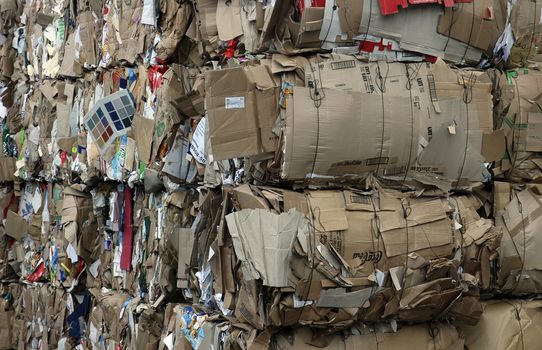 A pile of cardboard ready for recycling